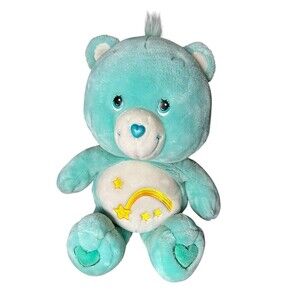 Wish Care Bear Jumbo 26” Plush 2002 Green Gold Shooting Star Vintage Y2K 2000's